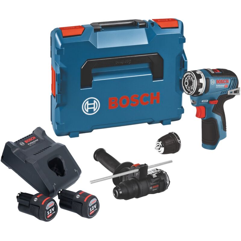 Perceuse-visseuse Bosch Professional gsr 12V-35 fc + embouts + 2 Batteries 12V 3,0 Ah + 1 Chargeur, Lboxx - 06019H3009
