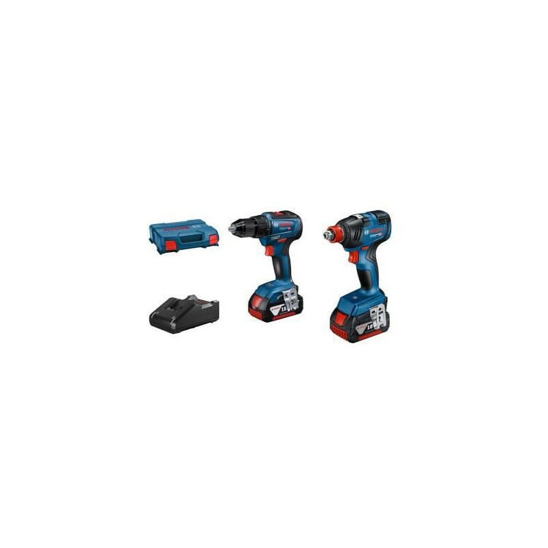 Bosch - kit 2 outils visseuse a choc/boulonneuse sans fil gdx 18V-200 + Perceuse-visseuse a percussion gsb 18V-55 2x4,0Ah gal 18V-40 l-c