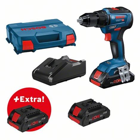 Bosch Gsr 18 V 55 Set Perceuse Visseuse Li Ion 18v 3x Batterie 4 0ah Dans L Case Moteur Brushless 55nm 0615990l4p