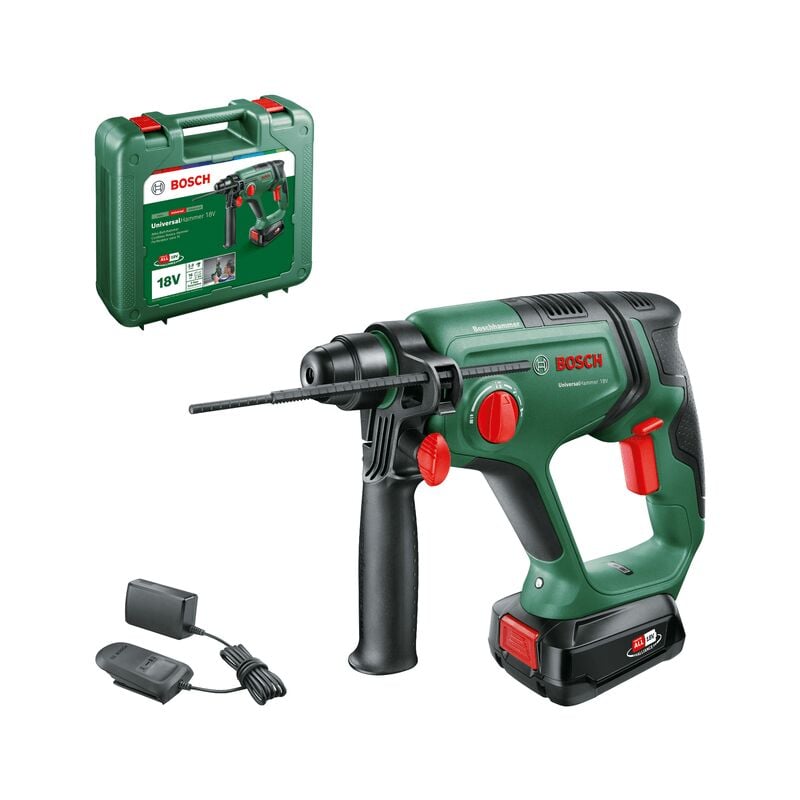 Bosch Perceuse-visseuse sans fil UniversalHammer 18V (1x batterie 2,5 Ah, système 18 V, mallette)