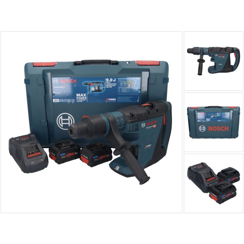 Perforateur SDS MAX 18V 2x5.5Ah GBH 18V 40 C BOSCH PROFESSIONAL Perçage béton 9 joules Sans fil - vue 3
