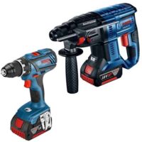 BOSCH Perfo GBH18V-20 + Visseuse GSR18V-28 plus 2x4Ah- 0615990K3Z