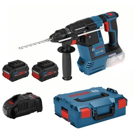 Bosch – Perforateur burineur SDS Plus 18V – 2 batteries ProCore 5,5Ah – Moteur Brushless – Pour béton armé et maçonnerie – Coffret L-BOXX