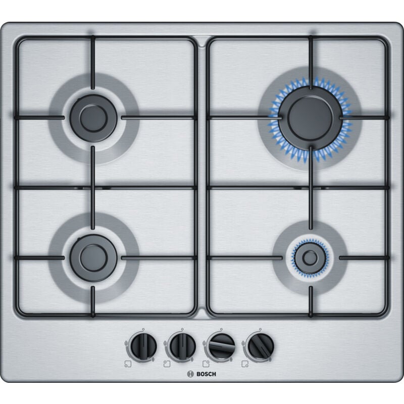 Bosch - Serie 4 PGP6B5B85 piano cottura Acciaio inossidabile Da incasso 58 cm Gas 4 Fornello(i)