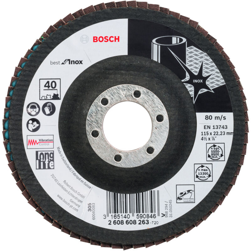 

BOSCH 2608608263 Plato pulidor X581, Best for Inox 115 mm 22,23 mm 40