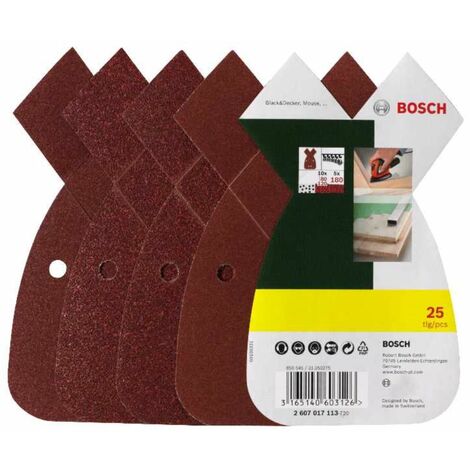 Bosch Ponçage jeu de feuilles pour Souris B & D. 25 pice. 10 x 80