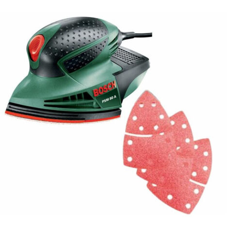 Bosch – Ponceuse triangulaire 80W – Vitesse 20 000 orbites/min – Aspiration intégrée – Pour ponçage précis dans espaces restreints - Psm80A
