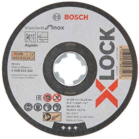 Bosch PRO 125mm 1mm X-LOCK Thin Fast Cut Grinder Inox Discs 5.5"" 2608619262