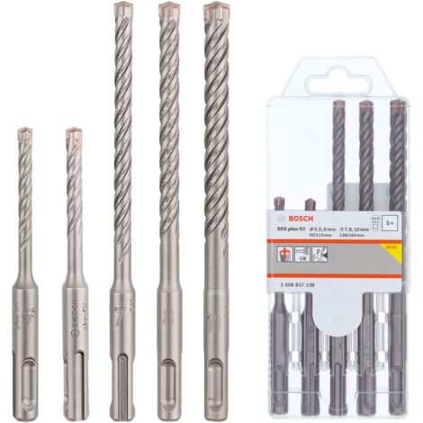 Bosch PRO 2608837138 SDS Plus 5PC Drill Bit Set 4 5.5, 6.0, 7, 8, 10mm