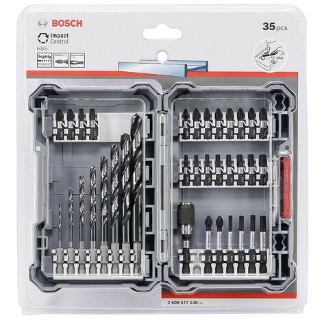 Bosch PRO 35 PC HSS Impact Driver Rated Screwdriver Bit Set Robust Case