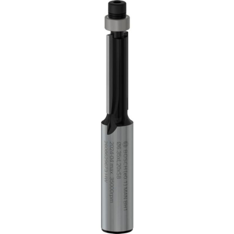 Bosch Accessories 2608629673 Bündigfräser Hartmetall Länge 57 mm Produktabmessung, Ø 6.400 mm Arbeits-Länge 20 mm