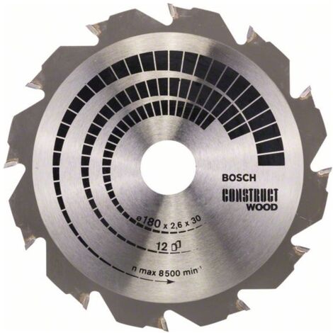 Bosch PRO Construct Wood Kreissägeblatt, 180 x 2,6 x 30 mm, T12