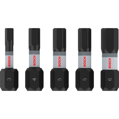 Bosch PRO H Impact Bit Set, H3, H4, H5 (x2), H6, 25 mm, 5 Stück