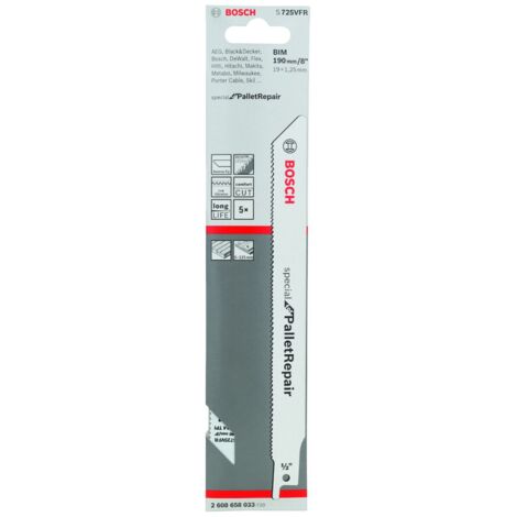 Bosch PRO Pallet Repair S725VFR Blatt 1,25 x 19 x 190 mm 5-tlg. - 2608658033