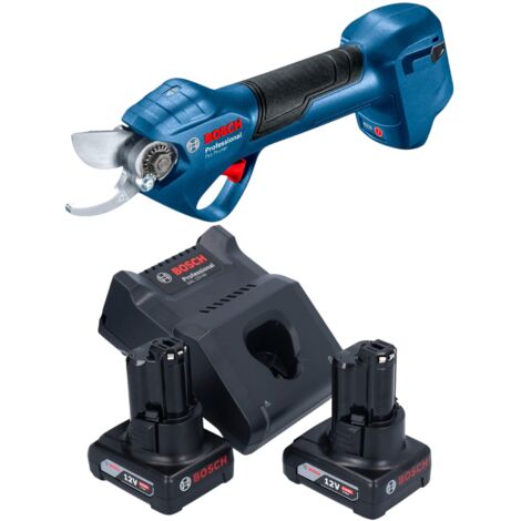 Bosch Pro Pruner Professional Akku Astschere 12 V + 2x Akku 6,0 Ah + Ladegerät