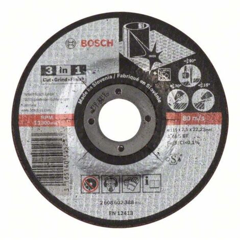 Bosch PRO Stainless Steel and Metal 3-in-1 Disc 115 x 2,5 x 22,23 mm - 2608602388