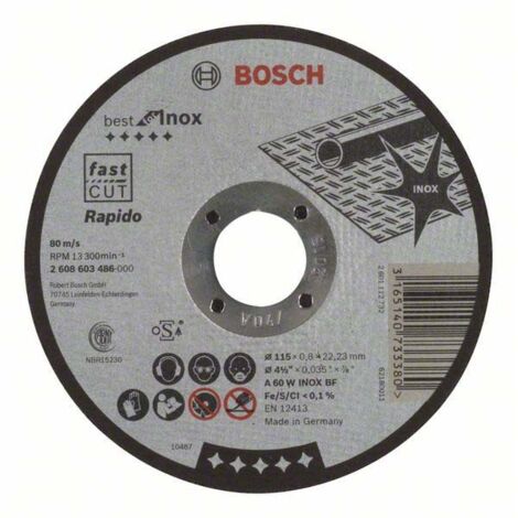 Bosch PRO Stainless Steel and Metal Trennscheibe 115 x 0,8 x 22,23 mm - 2608603486