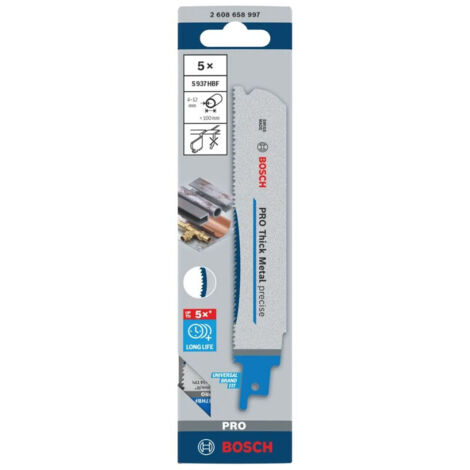 Bosch PRO Thick Metal precise S937HBF Blatt 1,1 x 25 x 150 mm 5-tlg. - 2608658997