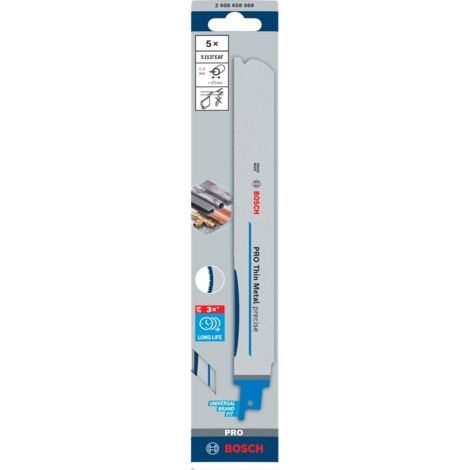 Bosch PRO Thin Metal precise S1237EAF Blatt 1,1 x 25 x 300 mm 5-tlg. - 2608658990