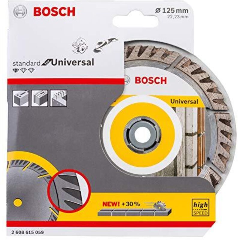 Bosch Professional 1x Diamond Cutting Disc 'Standard for Universal' (Concrete, Stone, Tile, Ø 125 x 22.23 mm, Accessories Angle Grinder)
