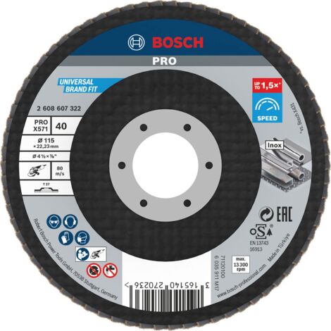Bosch PRO X571 Disque à lamelles 115 mm G40 - 2608607322