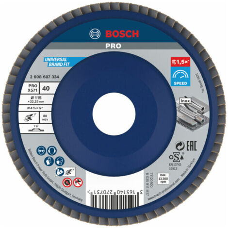 Bosch PRO X571 Disque à lamelles 115 mm G40 - 2608607334