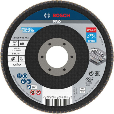 Bosch Pro X571 Flap Disc, Angled (115mm, 80 Grit) 2608605452