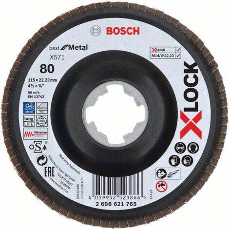 Bosch PRO X571 X-Lock Fächerschleifscheibe 115 mm G80 - 2608621765