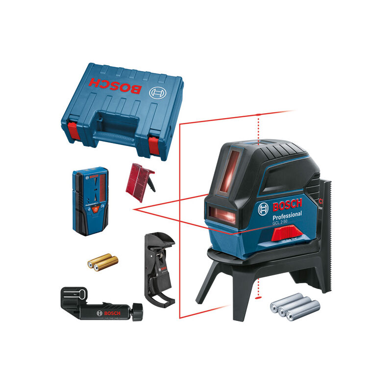 Bosch - Accessori - Laser combinato, portata 50 m, con ricevitore e accessori 0601066F01