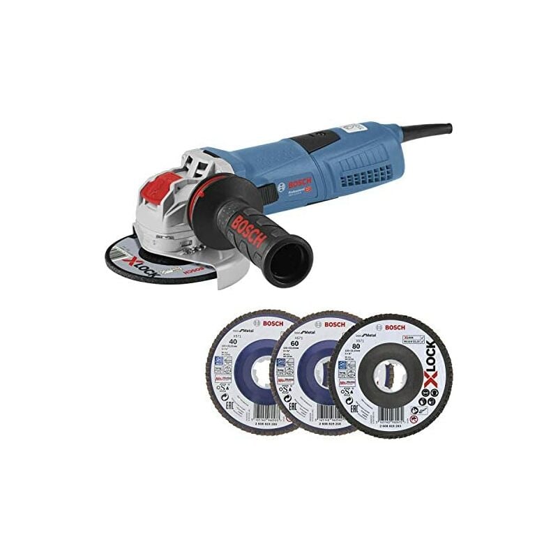 Image of Gwx 13-125 s Kit Smerigliatrice Angolare con Attacco e Dischi Abrasivi 1300W - Bosch