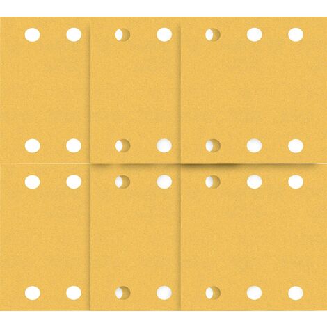 Bosch Professional 10x Set di carte abrasive Expert C470 con 6 fori (per Legno duro, Vernice su legno, 115x140 mm, Grana 40/60/80/120/180, accessorio Levigatrice orbitale)