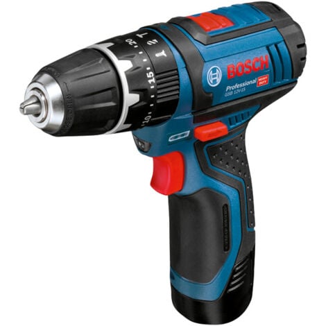 Bosch Professional 12V System GSB 12V-15 - Taladro percutor a batería (30 Nm, 1300 rpm, sin batería, en caja)