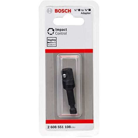 Bosch Professional 1x Adattatore Impact Control per Bussola (1/4" HEX a 3/8" Quadrato, Lunghezza 50 mm, Accessori Trapani)