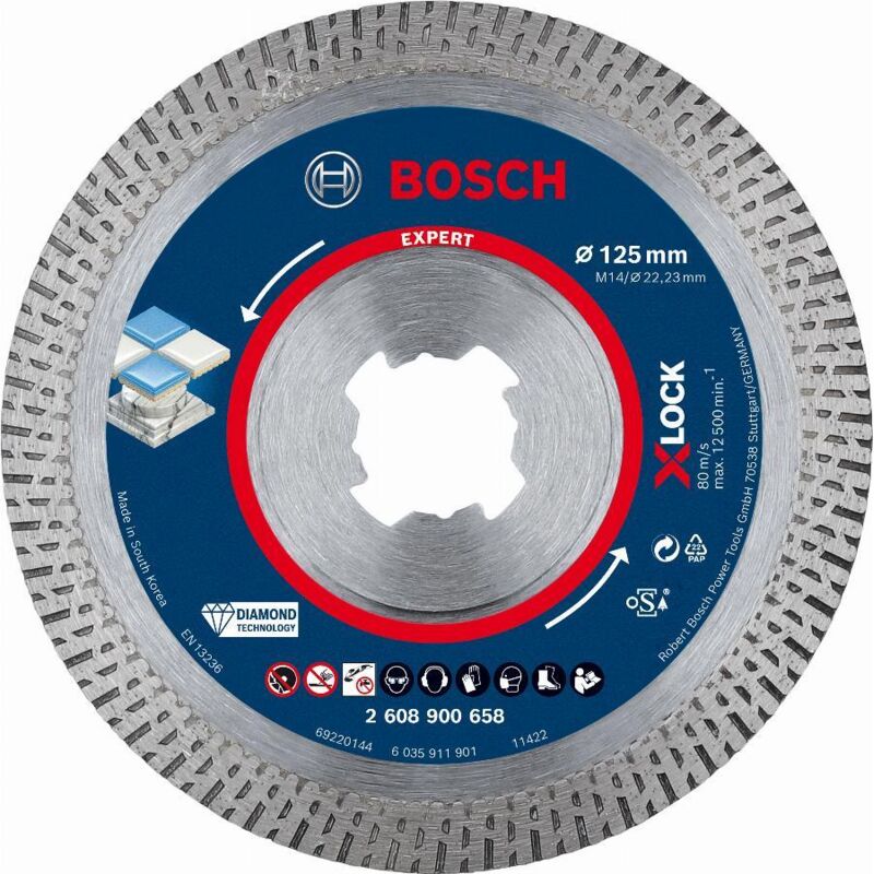 Bosch - Disco diamantato X-Lock Best Hard Ceramic Expert 125 mm - 2608900658
