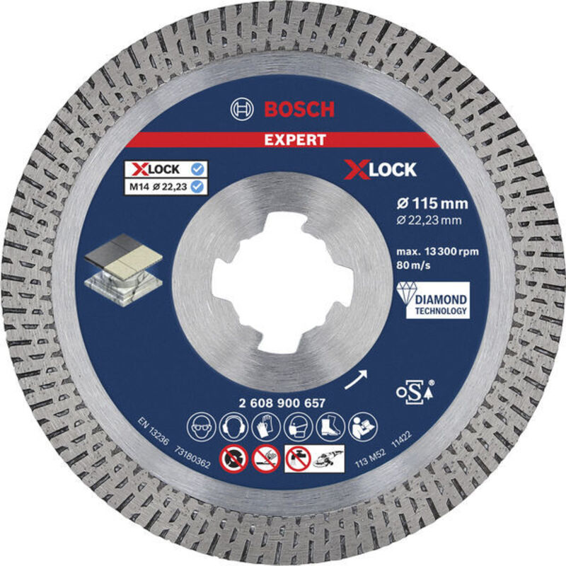 Bosch - HardCeramic Disco diamantato Expert X-Lock - 115x1,4 mm