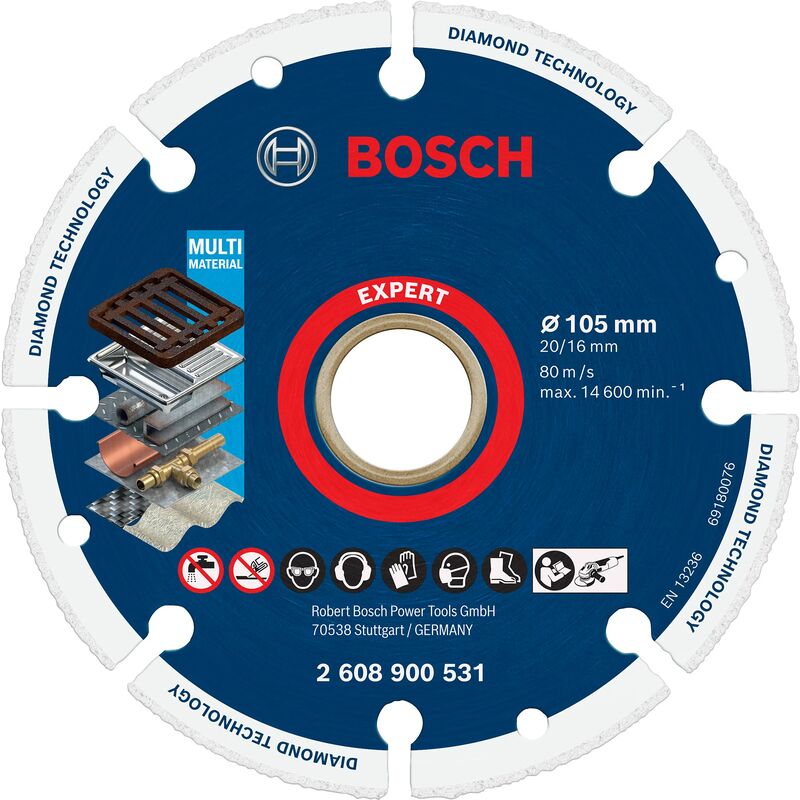Image of Accessories 1x Expert Diamond Metal Wheel per Ghisa, ø 105 mm, x-lock -, Accessorio Smerigliatrice Angolare Piccolo, Taglierina Marmo - Bosch