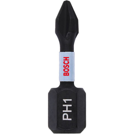 Bosch Professional 2 puntas de atornillar Impact Control PH1, 25 mm, vástago hexagonal, Pick and Click, accesorios de taladro de impacto