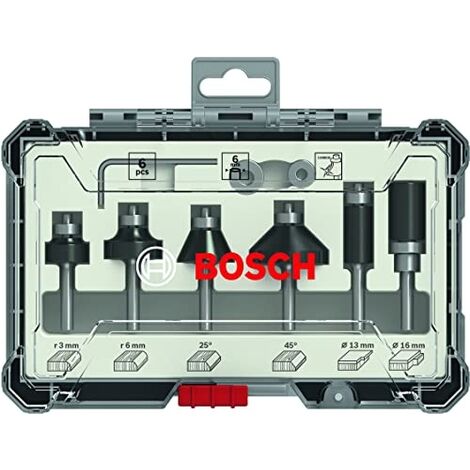 BOSCH Kit de 6 fraises à affleurer à queue de 6mm - 2607017468