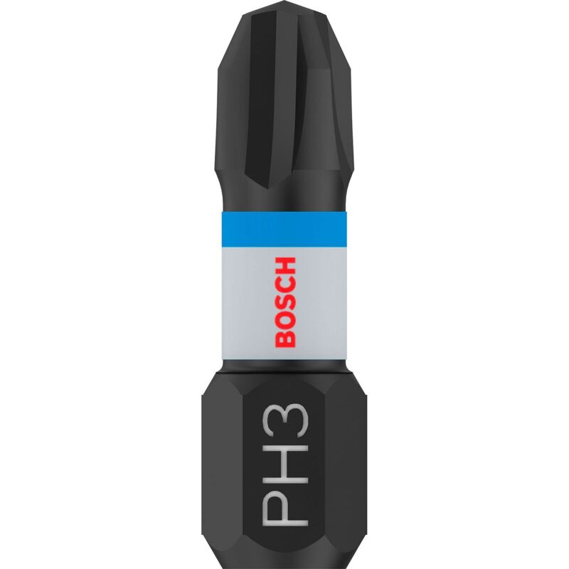 Bosch professional lot de 2 embouts de vissage impact control PH3 25 mm tige hexagonale pick and click accessoires pour viss