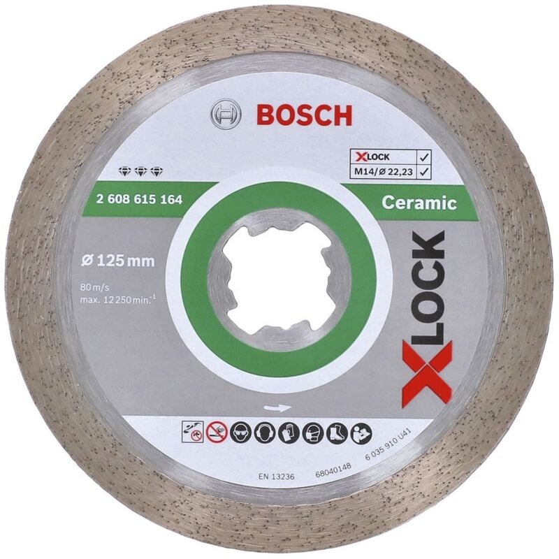 Bosch - x-lock Disque à tronçonner diamanté Best for Ceramic 125 x 22,23 x 1,8 x 10 mm - 2608615164