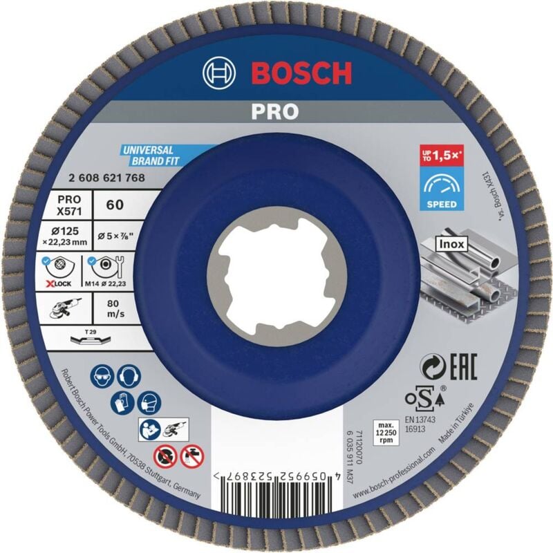 Accessories 2608621768 x-lock Disco con falde Diametro 125 mm 1 pz. - Bosch