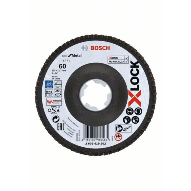 Bosch Accessories 2608621768 X-LOCK Disco con falde Diametro 125 mm 1 pz.