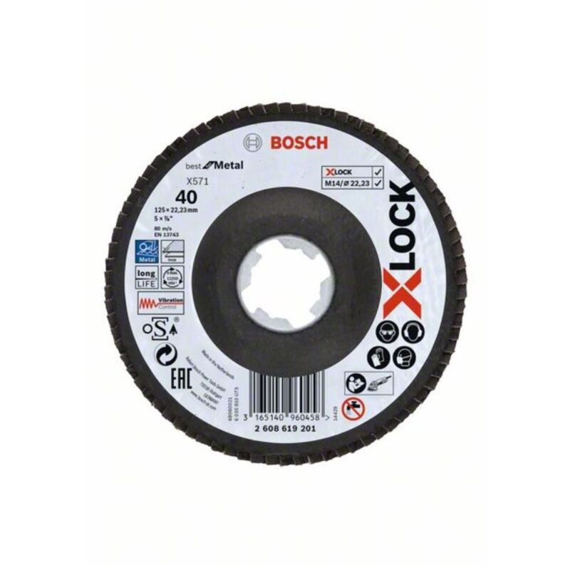Bosch Accessories 2608621767 X-LOCK Disco con falde Diametro 125 mm 1 pz.
