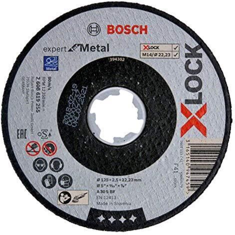 Bosch Professional 2608619255 Mola da Taglio Dritta, per Metallo, X-Lock, Ø125 mm, Diametro Ø: 22.23 mm, Spessore: 2.5 mm