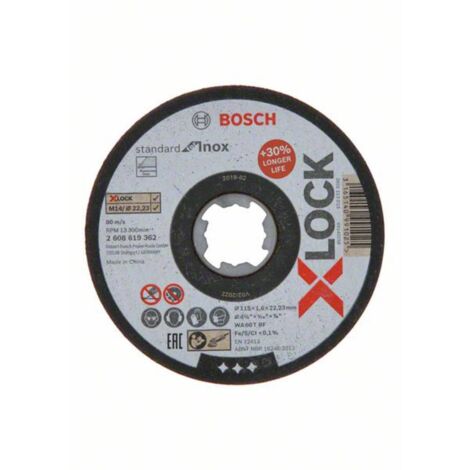 BOSCH PROFESSIONAL 2608619362 BOSCH ACCESSORIES X-LOCK 2608619362-DISCO DA TAGLIO DRITTO, 115 MM