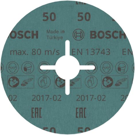 Bosch Professional 2608621611 Disco Abrasivo in fibra R780 Best for Metal and Inox, Metallo e Acciaio Inox, Ø 125 mm, Grana 50, Accessorio per Smerigliatrici Angolari