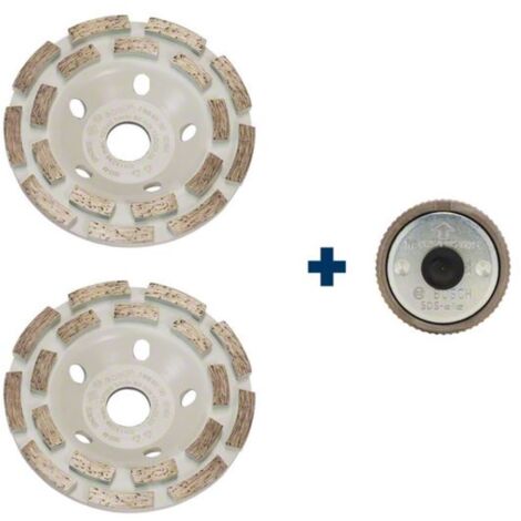 Bosch Professional 2x Diamantschleifscheiben inkl. Schnellspannmutter SDS Clic