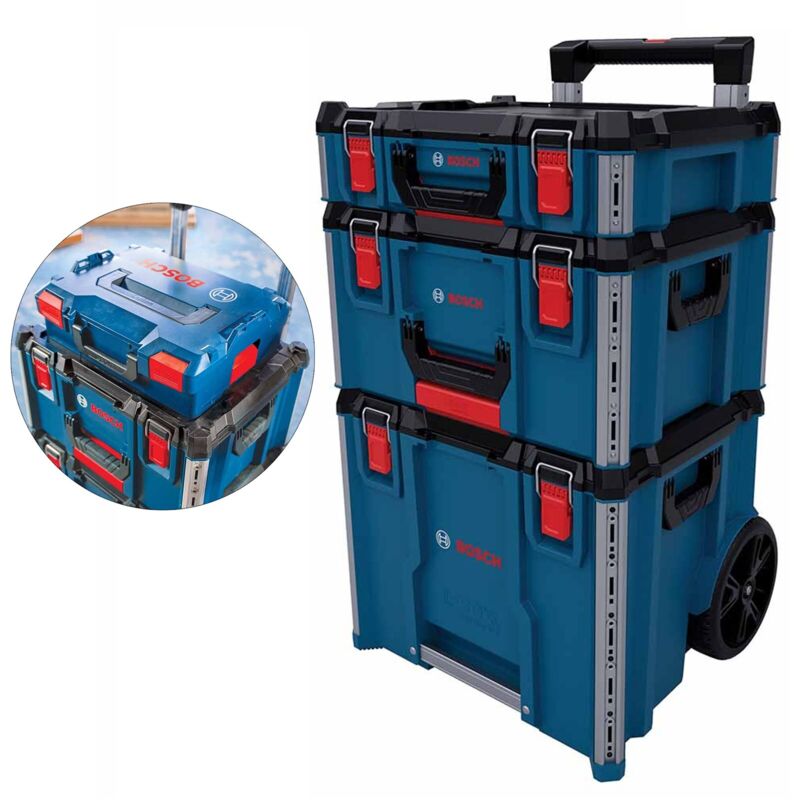 Bosch Professional 3 Piece L-BOXX Contractor Set Case Trolley System 1600A037DY