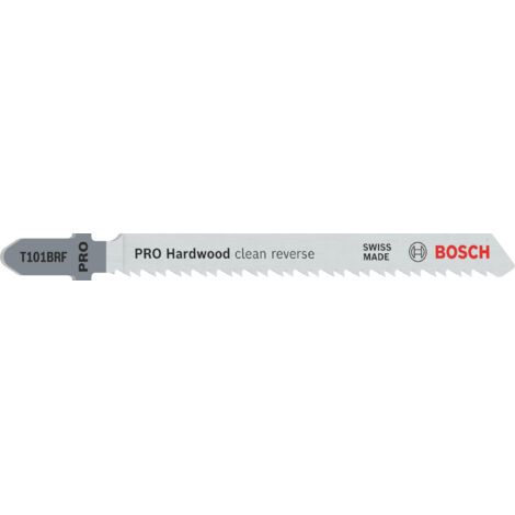 Bosch Professional 3 x Lame per seghetto alternativo T 101 BRF Clean for Hard Wood (per Legno duro, straight cut, accessorio Seghetto alternativo)