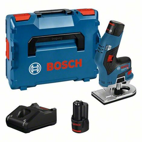 Bosch Professional Affleureuse sans-fil GKF 12V-8, avec 2 x 3,0 Ah Li-Ion Batterie, L-BOXX - 06016B0000